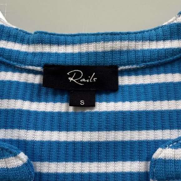 Rails Puff-Sleeve Striped Henley Top – Size S - Picture 3 of 8